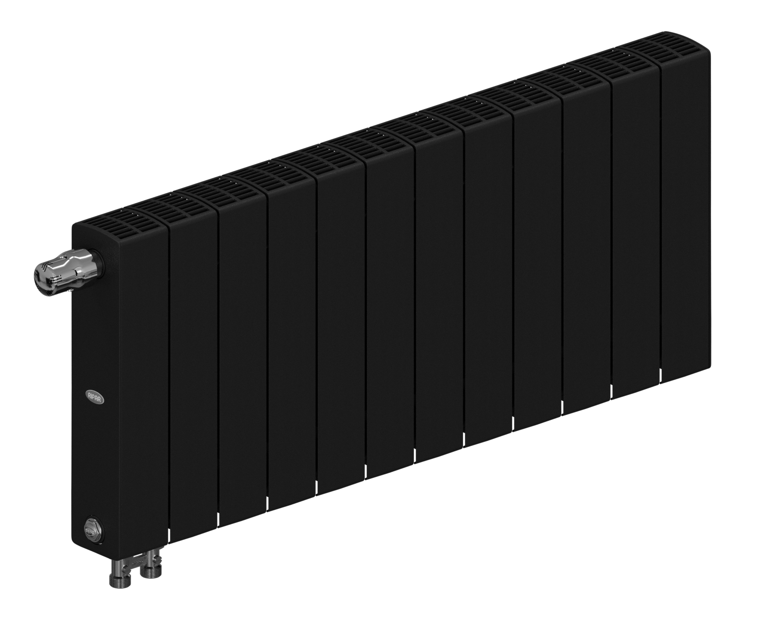Rifar SUPReMO Ventil 350 - 12 секций цвет Антрацит, нижнее правое подключение