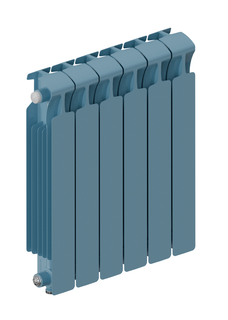 Rifar Monolit Ventil 500 - 6 секций цвет Сапфир, нижнее правое подключение