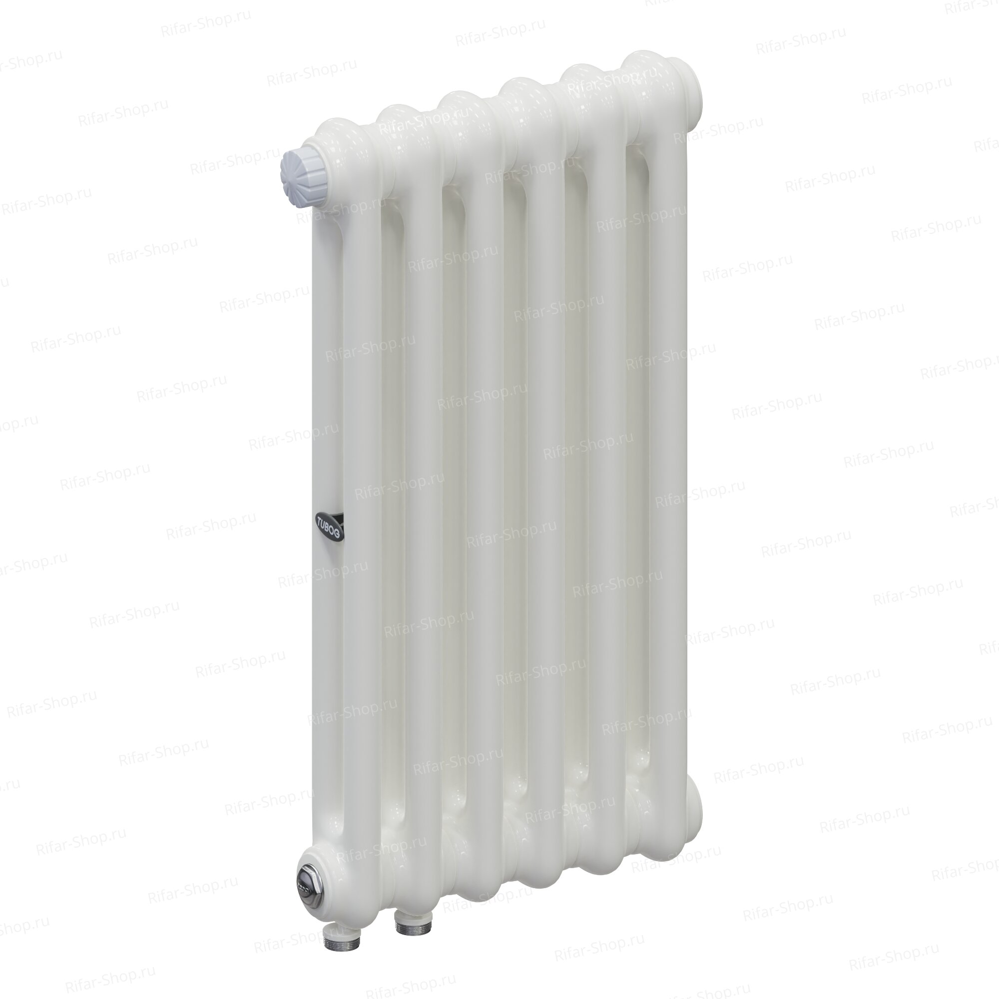 Rifar Tubog Ventil 2052-6 секций, 2-х трубчатый, нижнее подключением с термоклапаном DV1, Белый