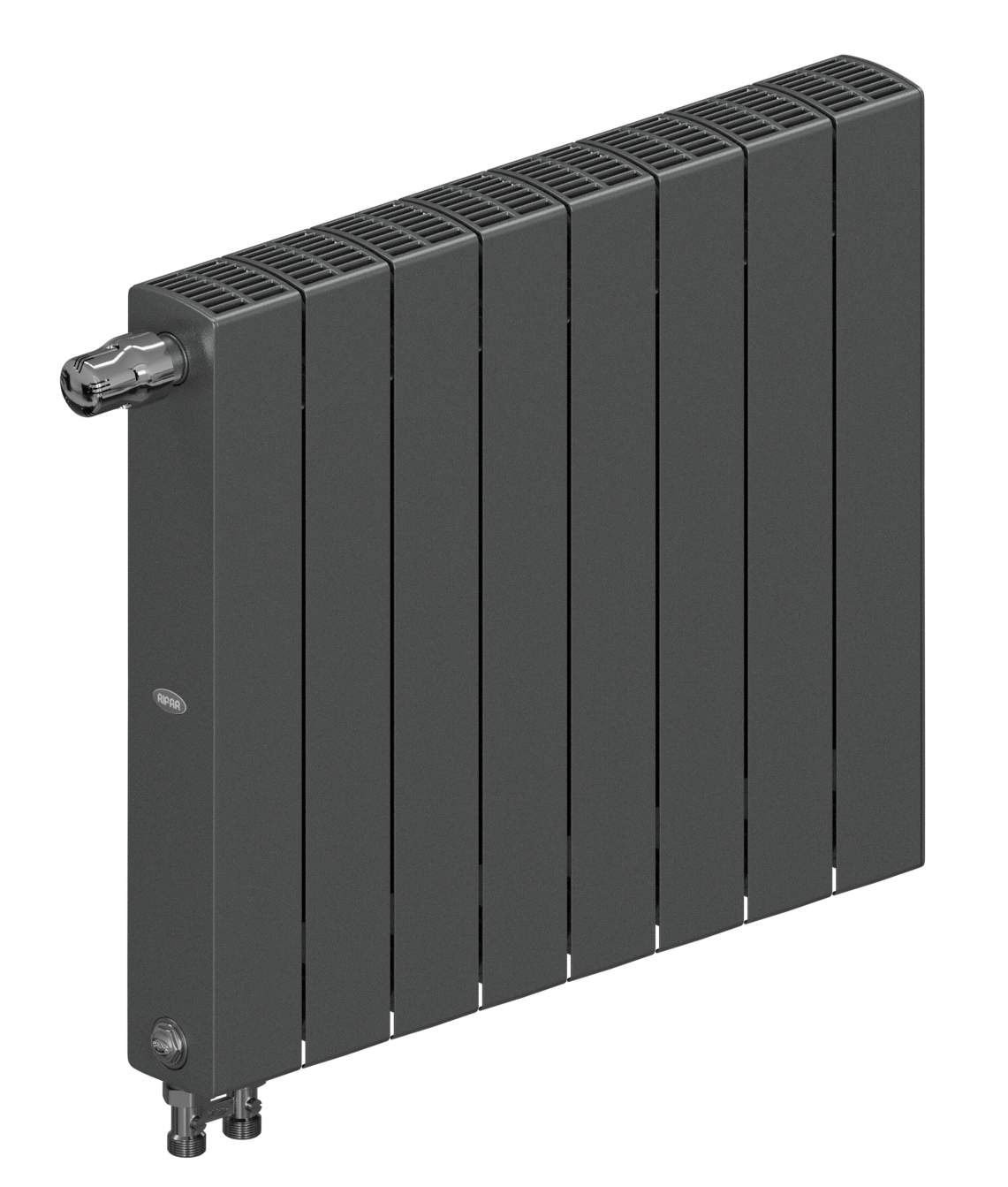Rifar SUPReMO Ventil 500 - 8 секций цвет Титан, нижнее правое подключение