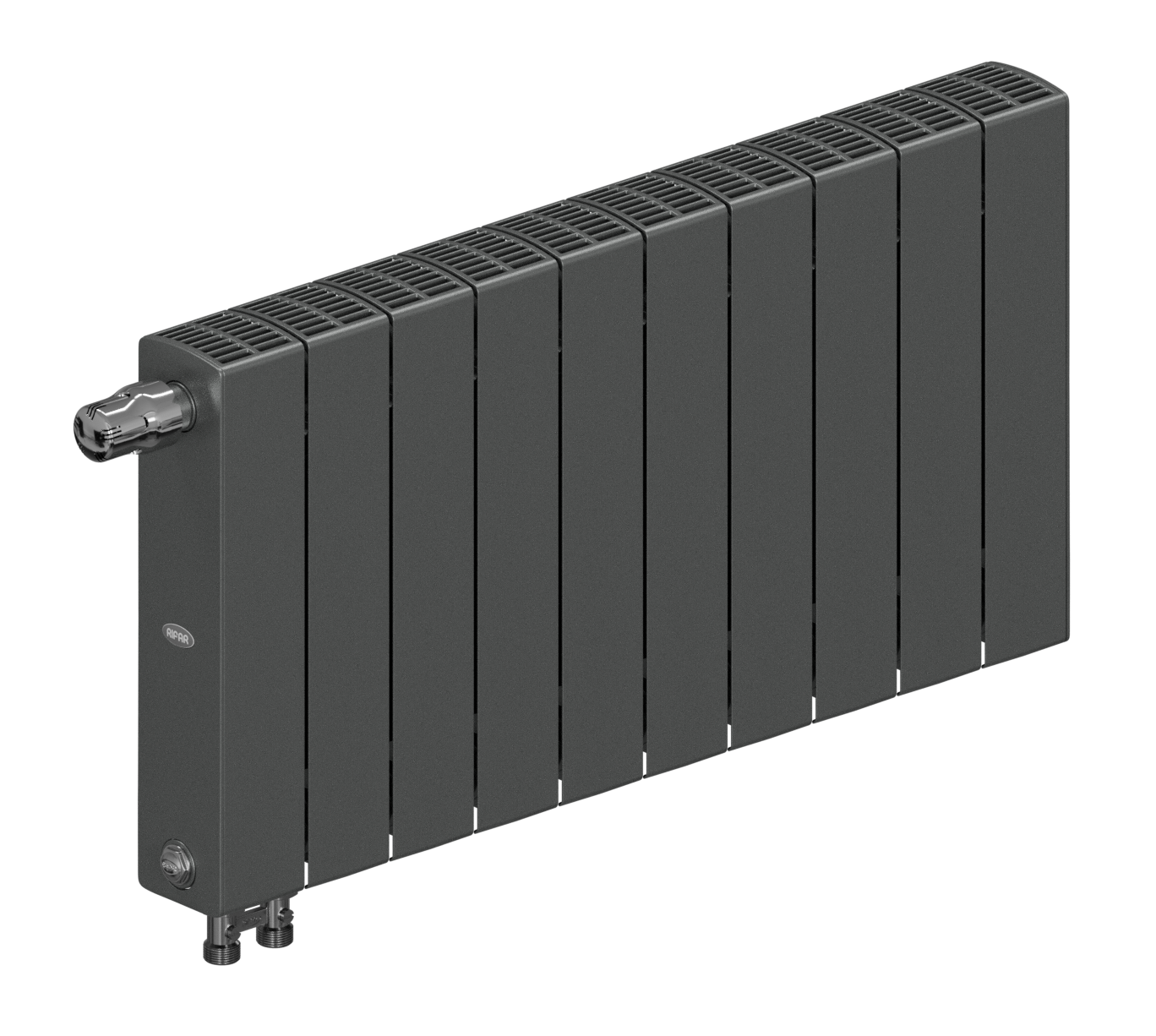 Rifar SUPReMO Ventil 350 - 10 секций цвет Титан, нижнее правое подключение