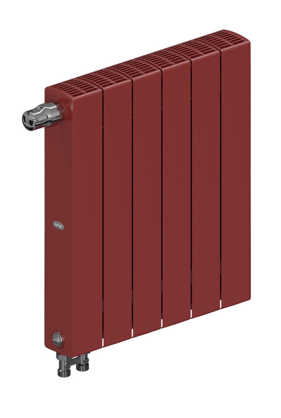Rifar SUPReMO Ventil 500 - 6 секций цвет Бордо, нижнее левое подключение