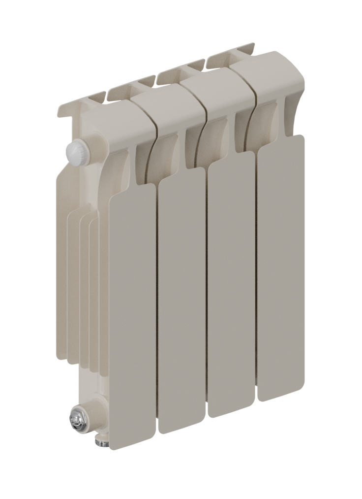 Rifar Monolit Ventil 350 - 5 секций цвет Айвори, нижнее правое подключение