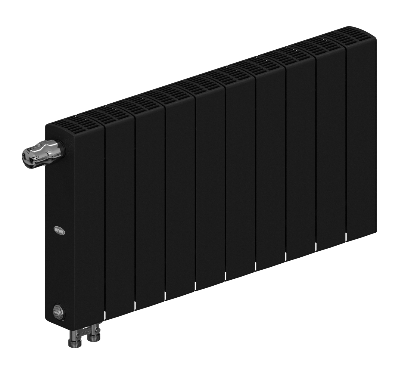 Rifar SUPReMO Ventil 350 - 10 секций цвет Антрацит, нижнее правое подключение