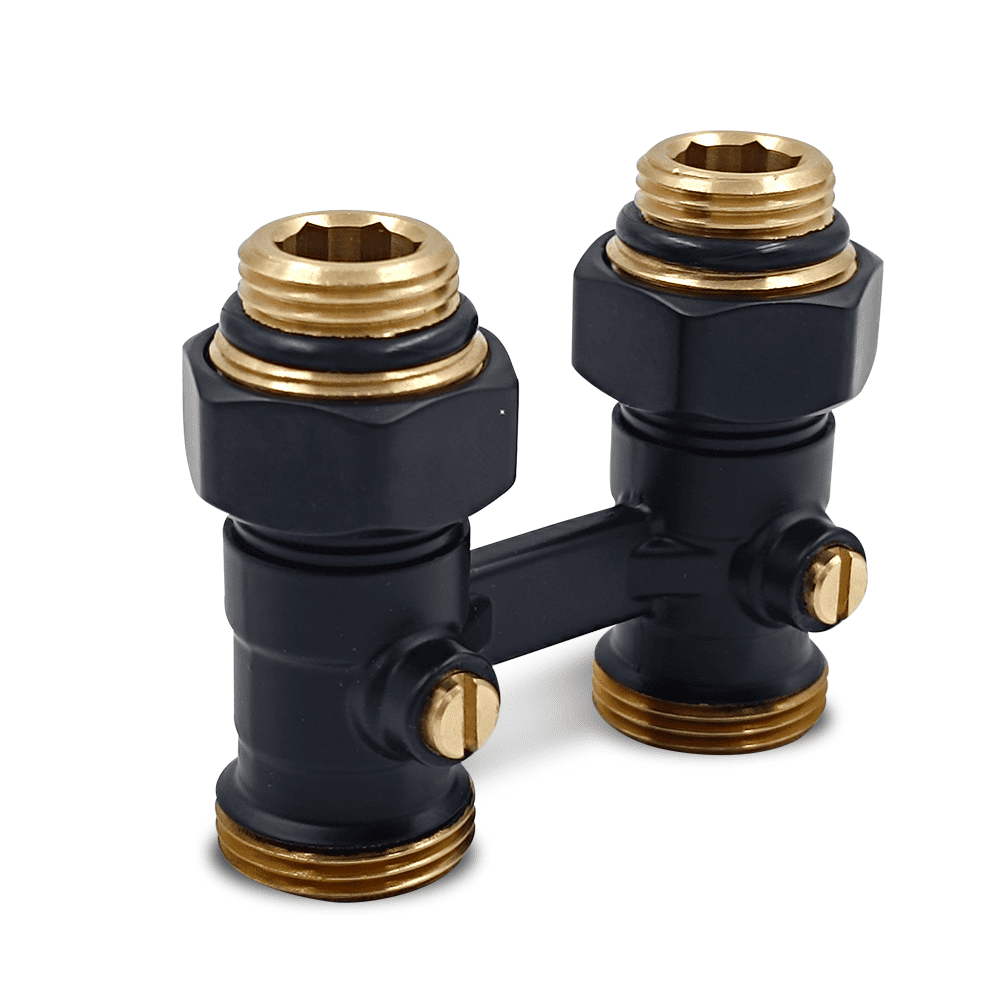 Узел нижнего подключения прямой Primoclima Armature, черный матовый