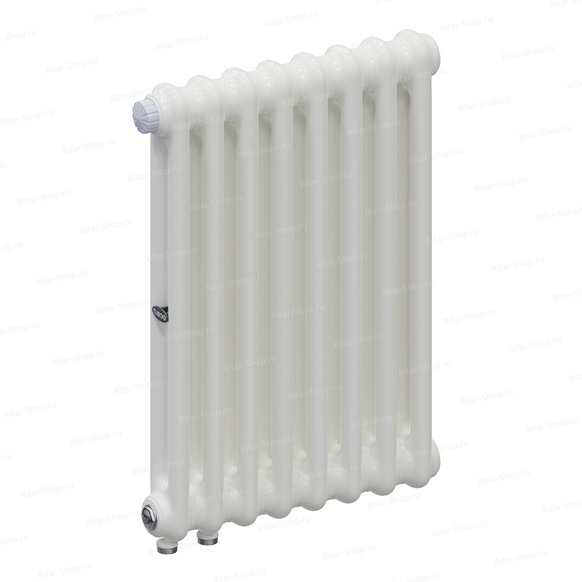 Rifar Tubog Ventil 2052-8 секций, 2-х трубчатый, нижнее подключением с термоклапаном DV1, Белый
