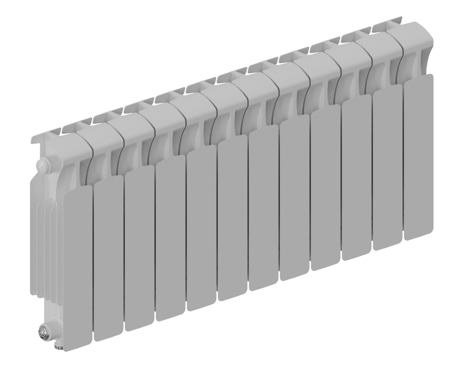 Rifar Monolit Ventil 350 - 12 секций нижнее левое подключение