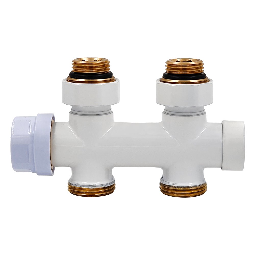 Узел нижнего подключения термостатический прямой Primoclima Armature, белый