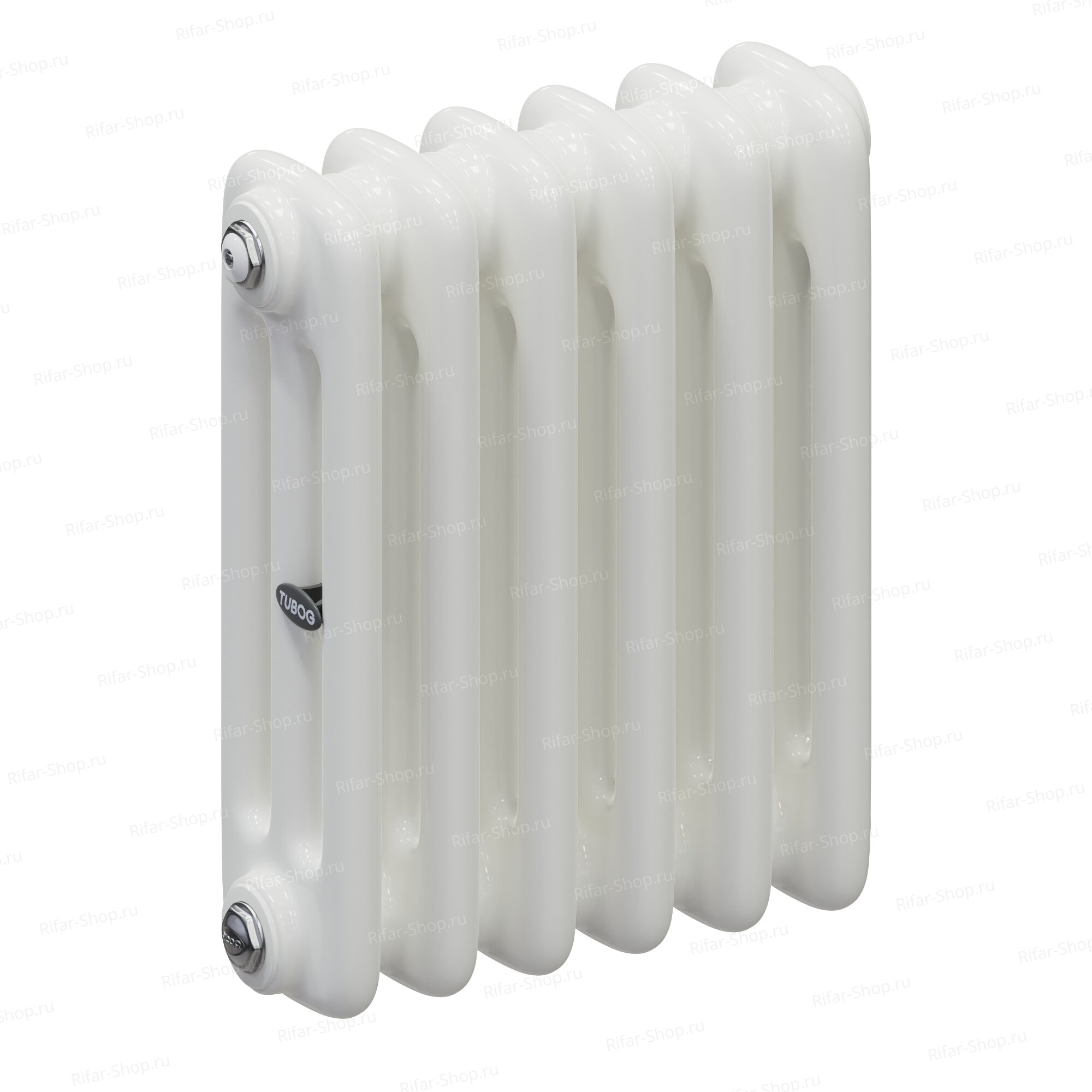 Rifar Tubog 3037-6 секций, 3-х трубчатый с боковым подключением, Белый
