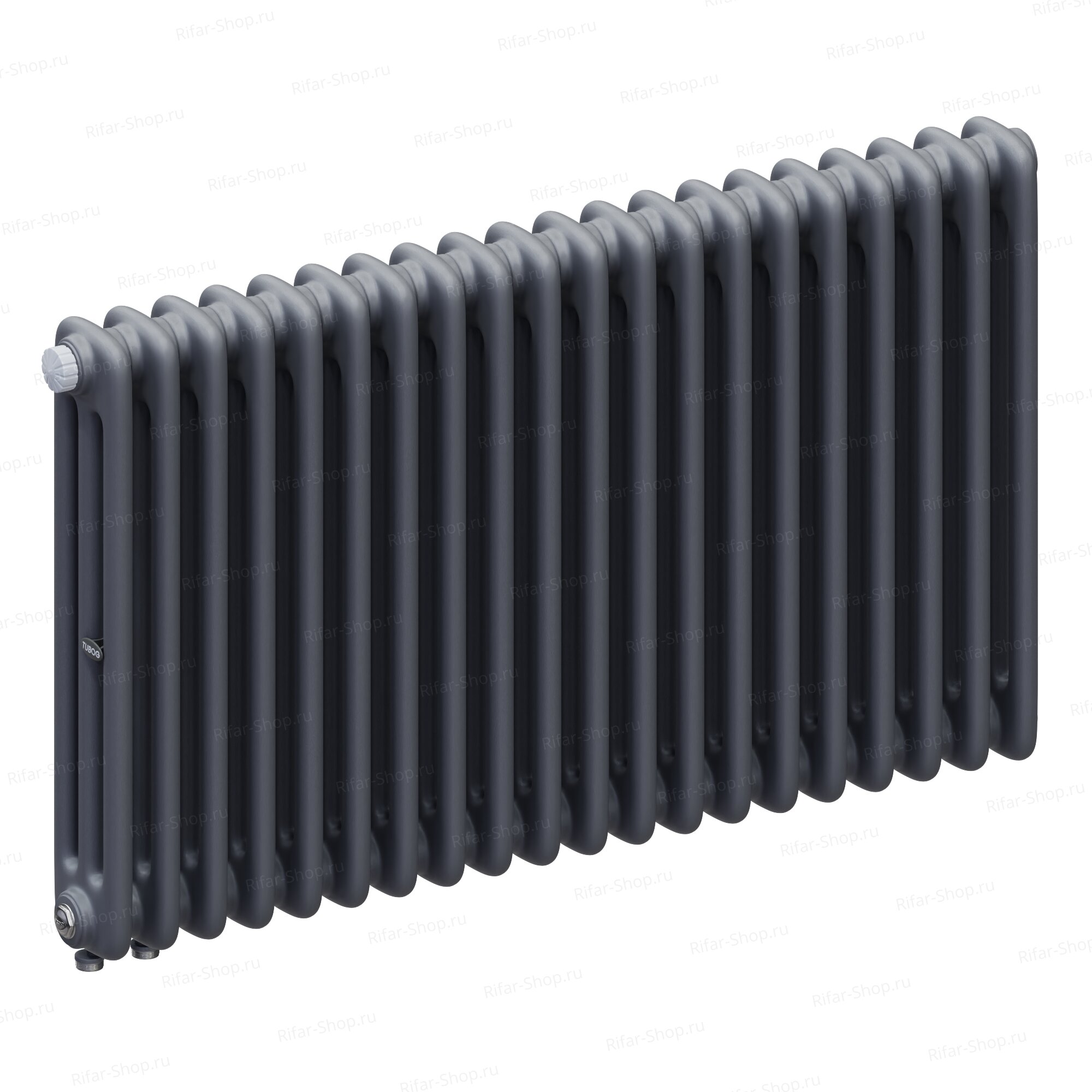 Rifar Tubog Ventil 3052-38 секций, 3-х трубчатый, нижнее подключение с термоклапаном DV1, Титан