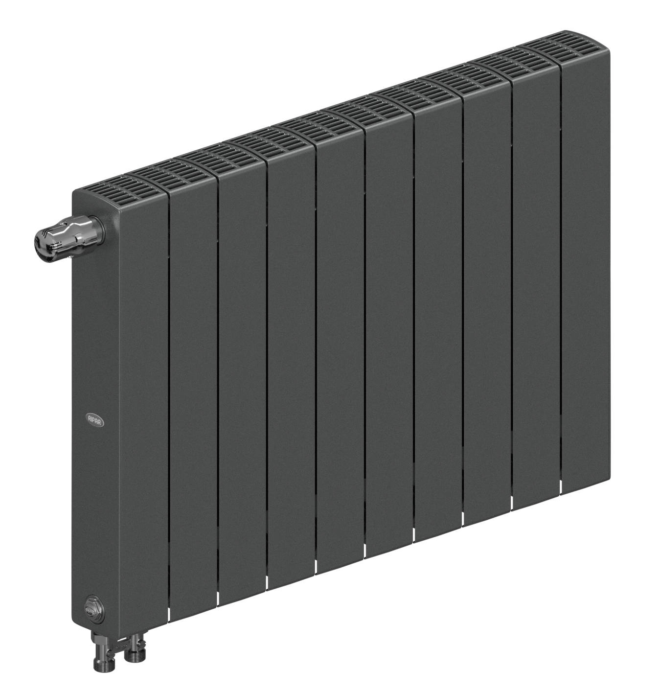 Rifar SUPReMO Ventil 500 - 10 секций цвет Титан, нижнее правое подключение