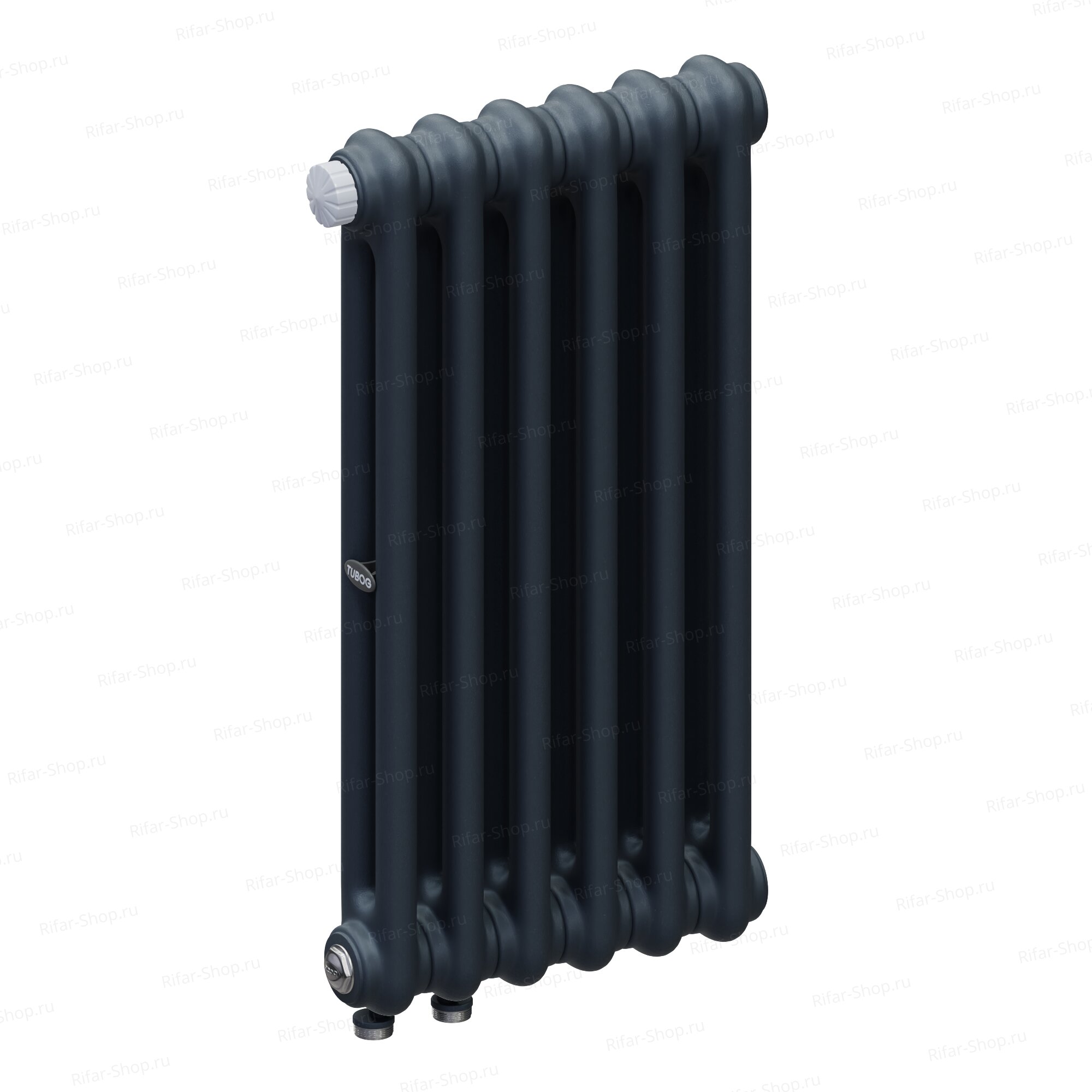 Rifar Tubog Ventil 2052-6 секций, 2-х трубчатый, нижнее подключением с термоклапаном DV1, Антрацит