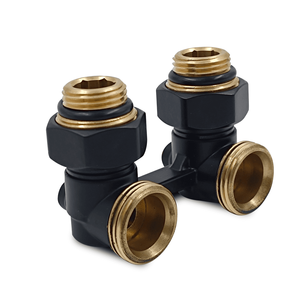 Узел нижнего подключения угловой Primoclima Armature, черный матовый