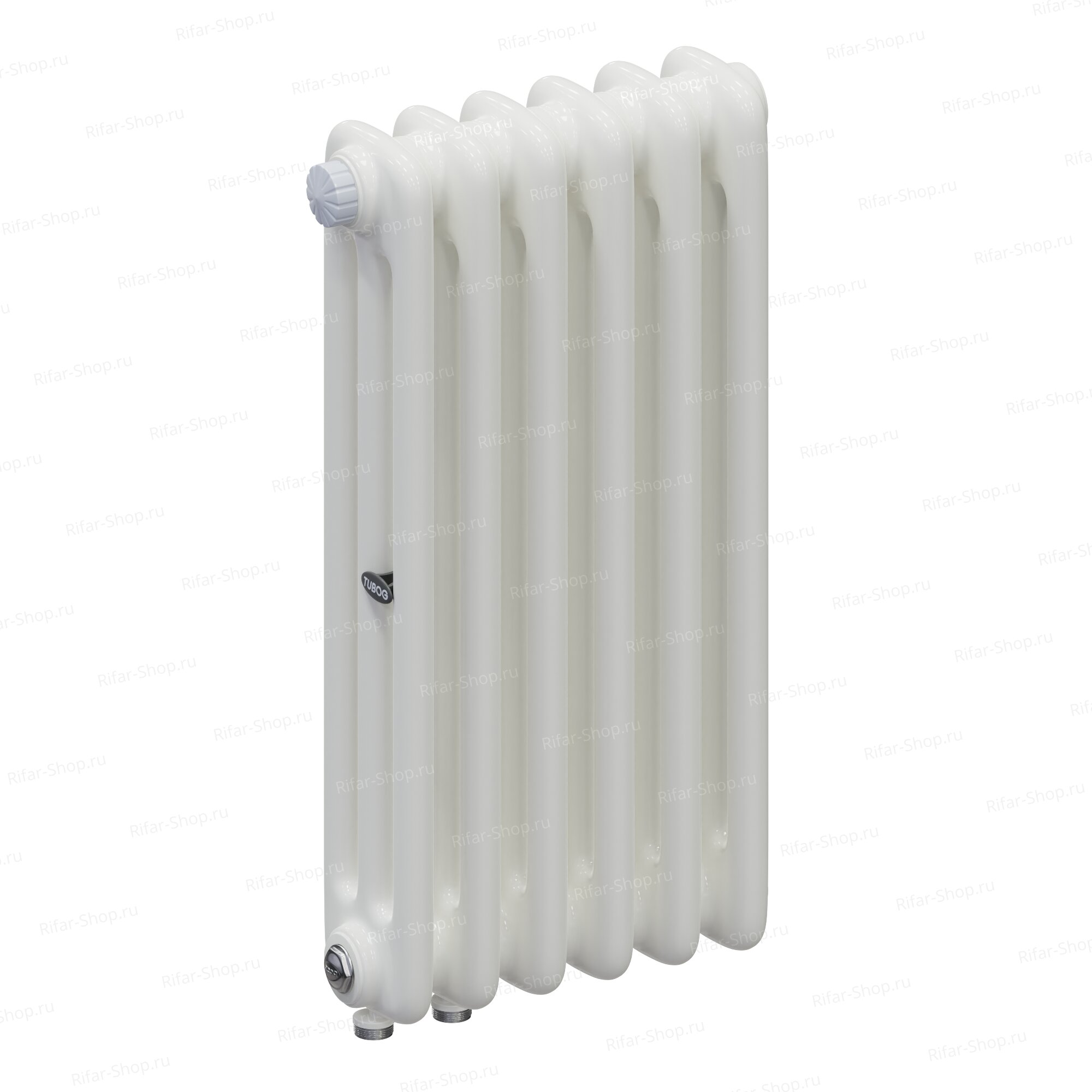 Rifar Tubog Ventil 3052-6 секций, 3-х трубчатый, нижнее подключением с термоклапаном DV1, Белый