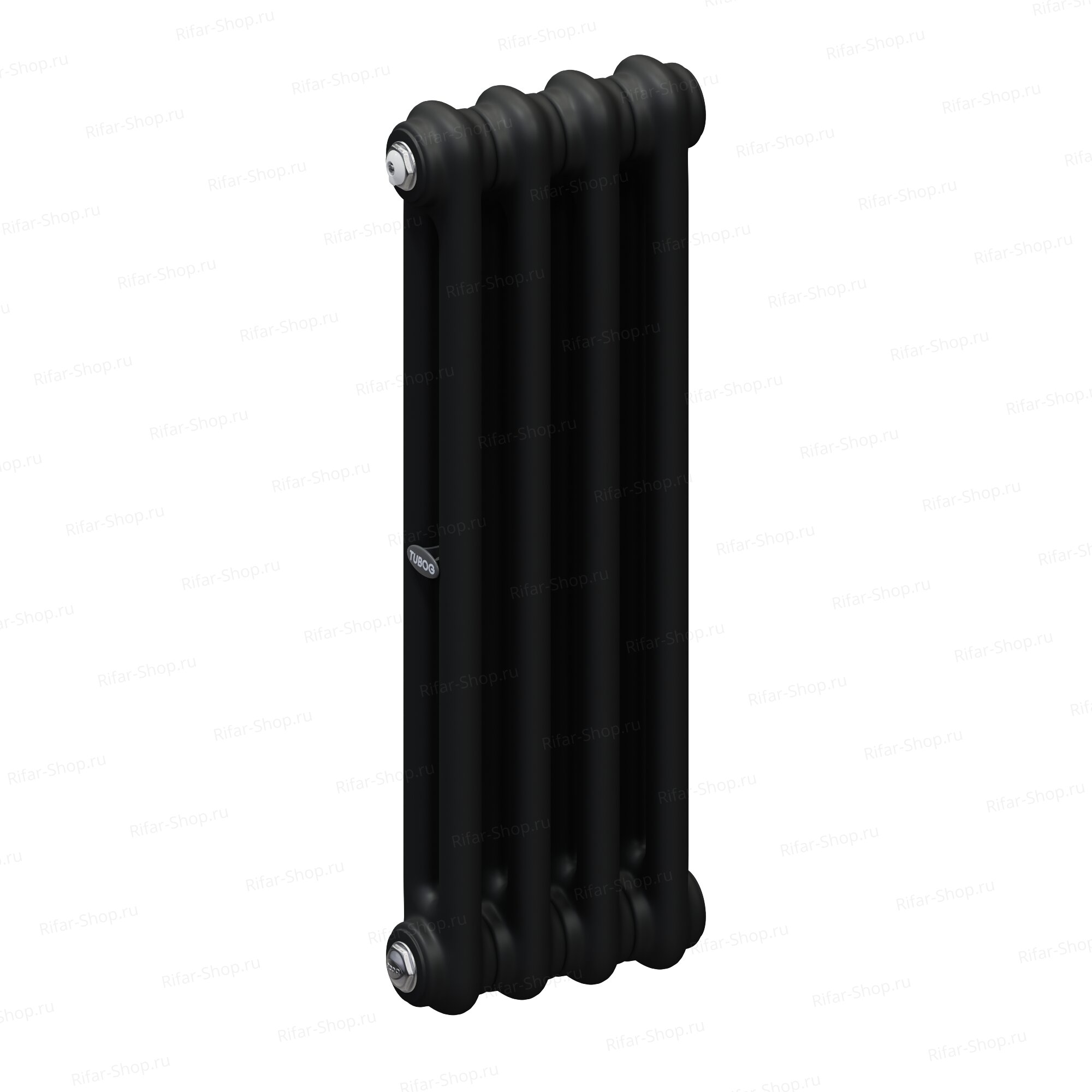 Rifar Tubog 2052-5 секций, 2-х трубчатый с боковым подключением, Черный матовый янтарь RАL 9005