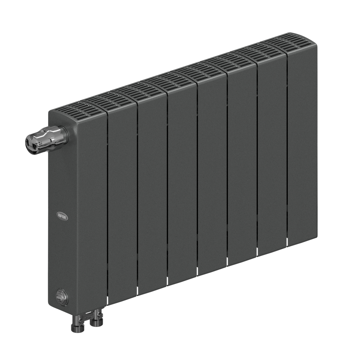 Rifar SUPReMO Ventil 350 - 8 секций цвет Титан, нижнее правое подключение
