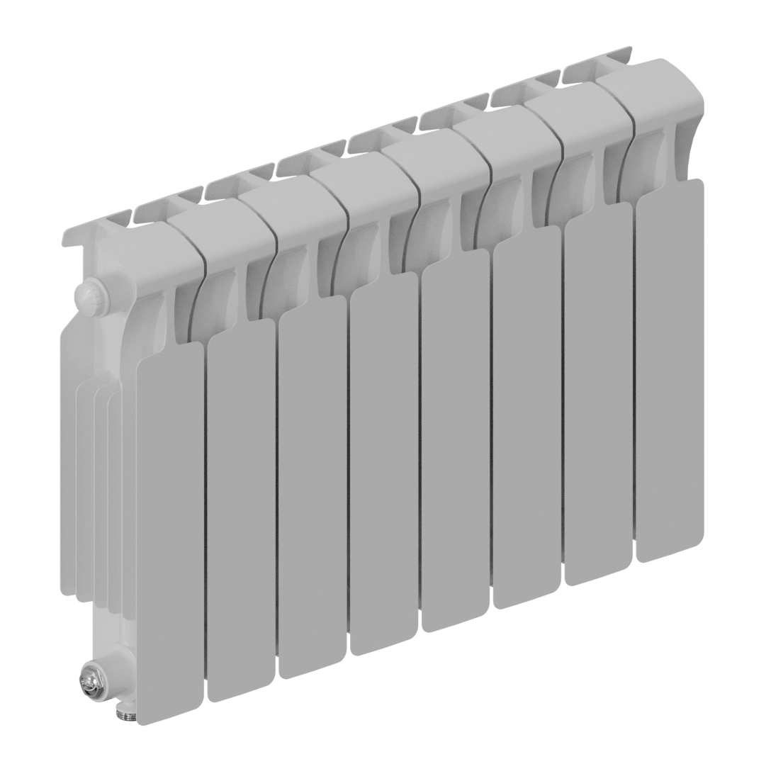 Rifar Monolit Ventil 350 - 9 секций нижнее левое подключение