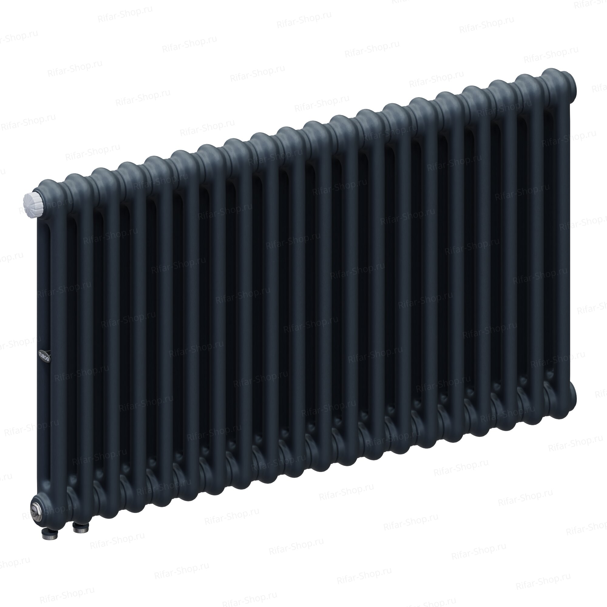 Rifar Tubog Ventil 2052-51 секция, 2-х трубчатый, нижнее подключение с термоклапаном DV1, Антрацит