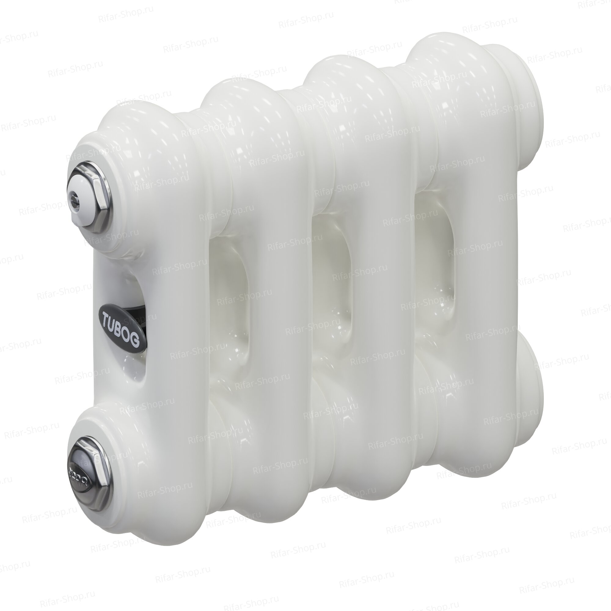 Rifar Tubog 2018-5 секций, 2-х трубчатый с боковым подключением, Белый RAL 9016 глянец