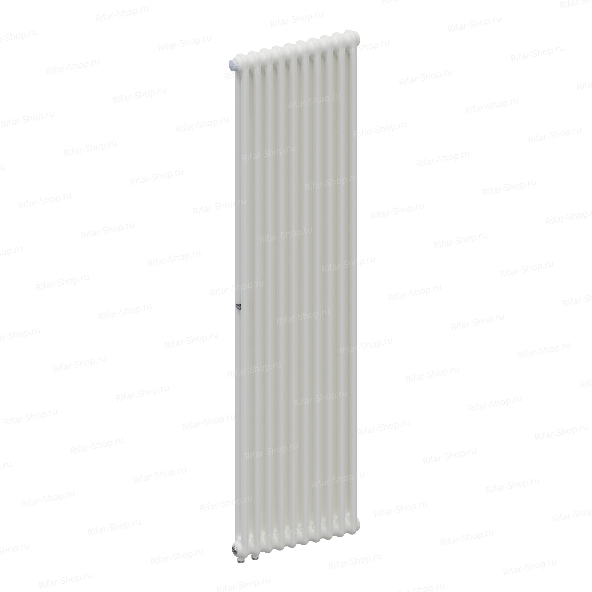 Rifar Tubog Ventil 2200-11 секций, 2-х трубчатый, нижнее подключение с термоклапаном DV1, Белый RAL 9016 глянец